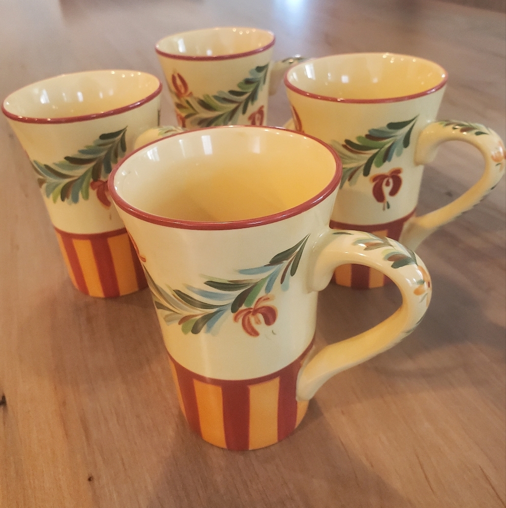 SLAH SET 6 Mugs Gail Pittman Hand Painted Ceramic - Picture 5 of 5
